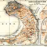 San Sebastian map France public domain royalty free